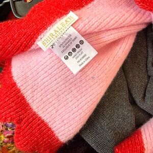 Shiraleah Women's Scalloped Pink and Red Sweater